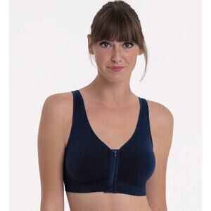 ANITA Women's Lynn Post Mastectomy Bra Large Maritime Blue Molded Cups NWT